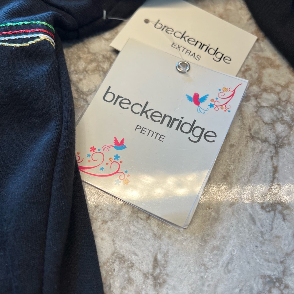 Breckenridge NWT Black Button Down Sweater with Flower Accents - Size LP - Picture 6 of 12